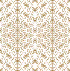 Seamless japanese pattern shoji kumiko in golden.