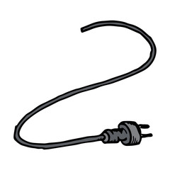 Electric cord icon. Vector of a cord. Hand drawn electrical cord.
