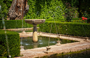 Nice old fountain in Alhambra, Granada