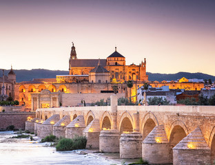 Obraz premium Roman Bridge and Guadalquivir river, Great Mosque, Cordoba
