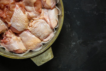 chicken, raw, chunks, food, meat