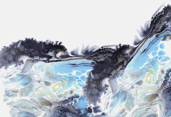 Marble texture. Acrylic colors. Colorful blots. Abstract background.