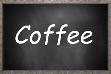 coffee on dark chalkboard 3d illustration