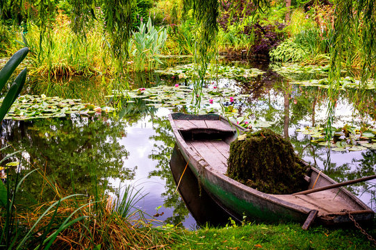 Monet's Gardens and lake with water lilies at Giverny, Normandy, France