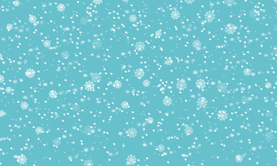 Falling snow background. Holiday landscape with snowfall. Vector illustration. Winter snowing sky. Eps 10.