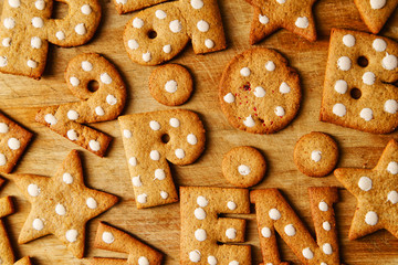 Gingerbread cookies in alphabet and number shapes