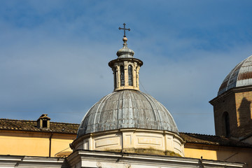 Fototapeta na wymiar Dome at the Piazza del Popolo (People's Square). Rome, Italy