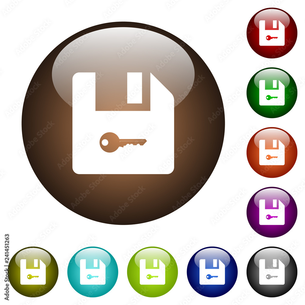 Poster encrypt file color glass buttons