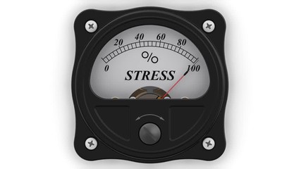 The stress indicator in action. The analog indicator is showing the level of the STRESS in percentages. Footage video