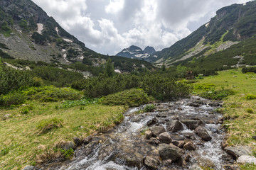 Summer landscape of Malyovitsa peak and Malyoviska river, Rila Mountain, Bulgaria