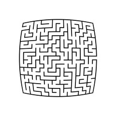 Abstract square maze. Game for kids. Puzzle for children. Labyrinth conundrum. Flat vector illustration isolated on white background.