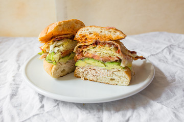 Deli Sandwich with deli meat.