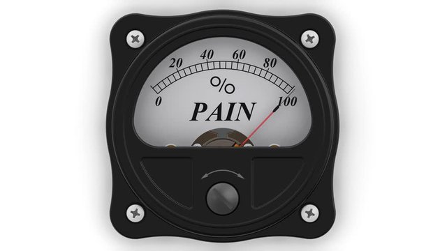The pain indicator in action. The analog indicator is showing the level of the PAIN in percentages. Footage video