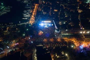 New Year's celebration at the old town of Budva