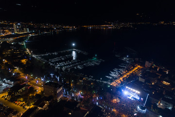 New Year's celebration at the old town of Budva