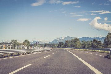 Empty highway on a sunny summer day