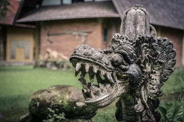 Traditional hindu statue of dragon's head