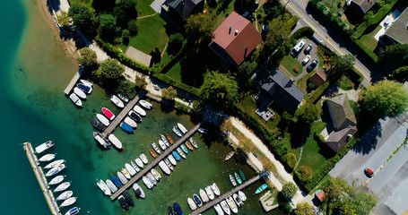  marina in aerial view, Annecy France