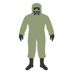 man in chemical-protection suit ,vector illustration , 