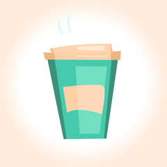 illustration cartoon disposable coffee cup