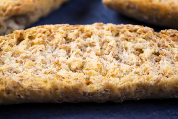 crackers with pieces and crumbs