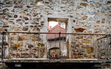Old Balcony in the Lent District in Maribor, Slovenia
