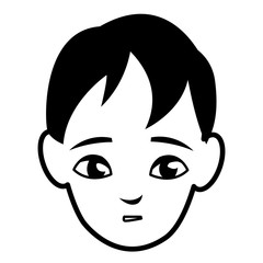 cute little boy head character