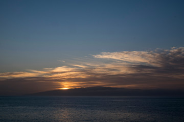 Sunset over La Gomera, view from Tenerife