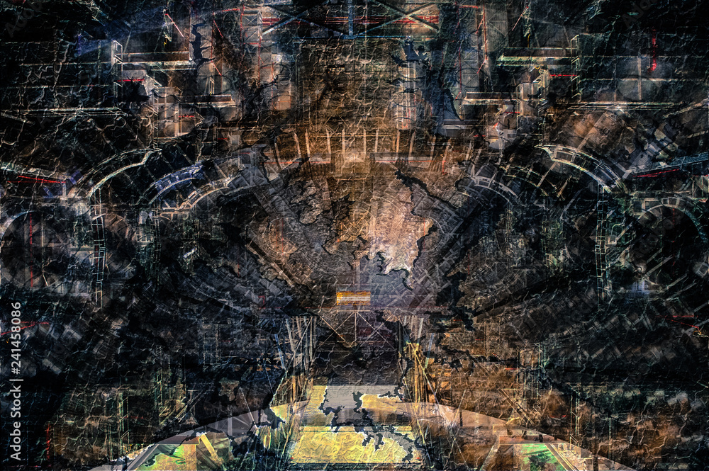 Canvas Prints collage abstract futuristic construction design structure background. the elements of this image fur