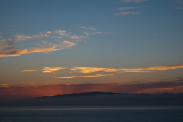 Sunset behind La Gomera Ternerife