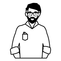 young man with beard avatar character