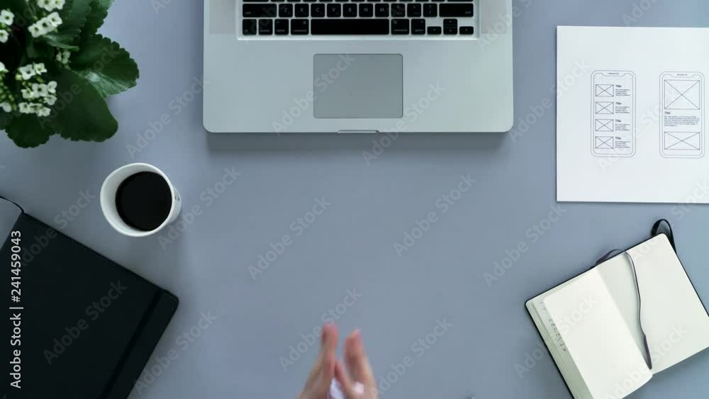 Poster web designer at work. graphic designer. mobile application design. designer desk. ux, ui design. thu
