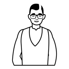 young man with glasses avatar character