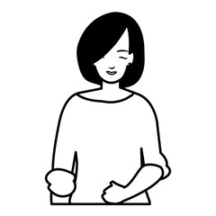 beautiful and young woman character