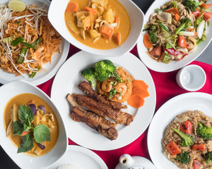 Thai Food. Curry, thai ribs, thai fried rice, and pad thai