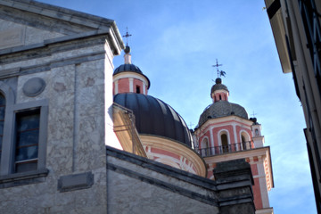 Fototapeta na wymiar church,architecture,building, religion,history, blue, travel, baroque, tourism, historic,italy 