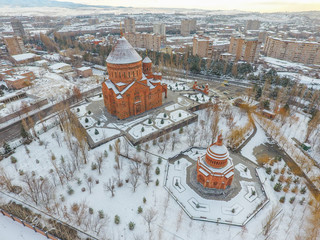 St. Hovhannes Church and Abovyan city, Armenia  © vrej