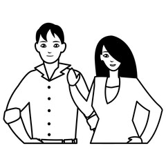 young couple avatars characters