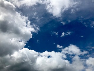 Cloudy sky on a dark day of winter