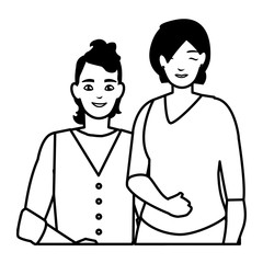 young couple avatars characters