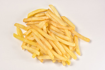 French fries isolated on white background