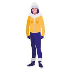 beautiful and young woman with winter clothes