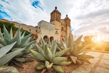 Foto op Aluminium Landmark Santo Domingo Cathedral in historic Oaxaca city center © eskystudio