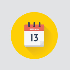 Day calendar with date January 13