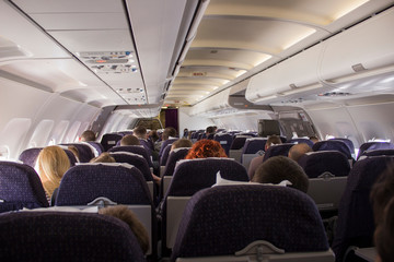 Fototapeta premium interior of a plane with people