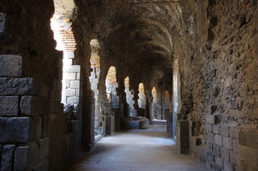 Tunnels of Teatro Greco Romano at Catania - Sicily / Italy