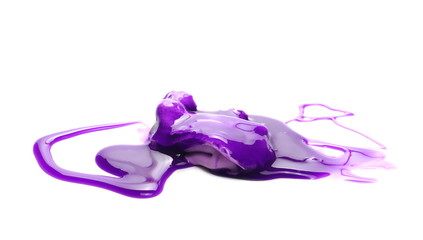 Purple sleaze puddle, slime isolated on white background, with clipping path