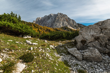 Triglav peak in Slovenia Julian Alps at autumn
