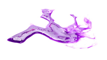 Purple sleaze puddle, slime isolated on white background, with clipping path
