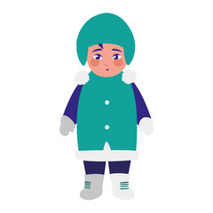 cute little boy with winter clothes